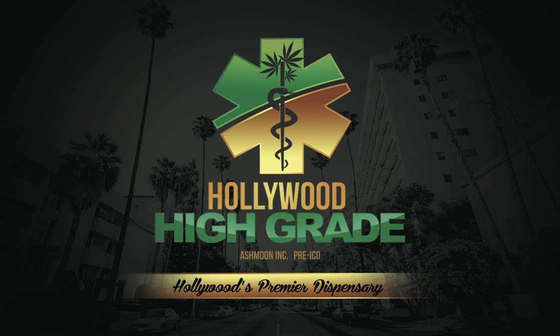 Hollywood High Grade storefront banner - recreational marijuana dispensary