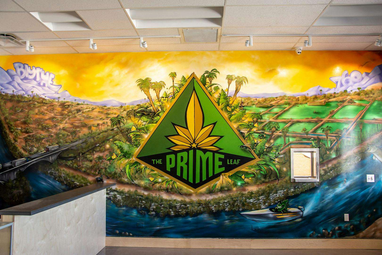 The Prime Leaf storefront banner - recreational marijuana dispensary