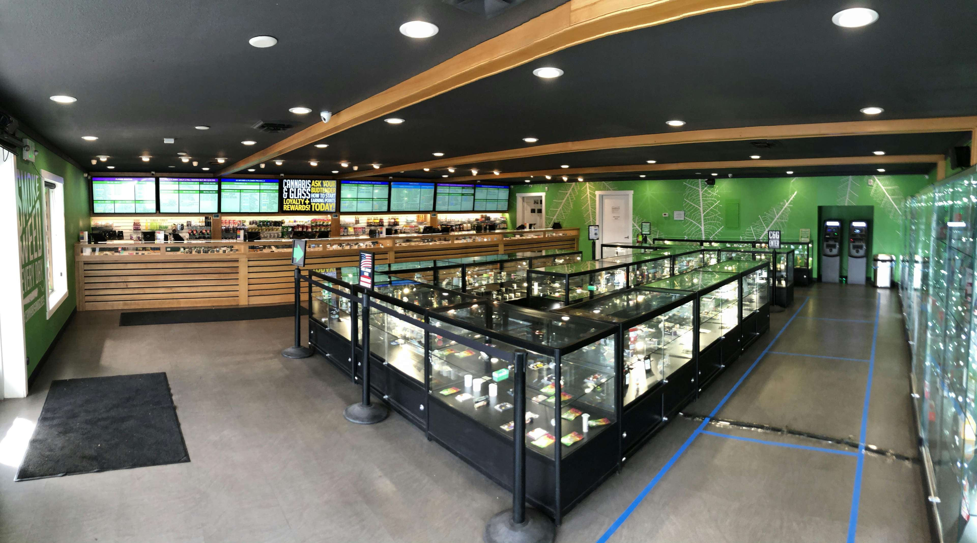 Cannabis & Glass - Spokane Valley storefront banner - recreational marijuana dispensary