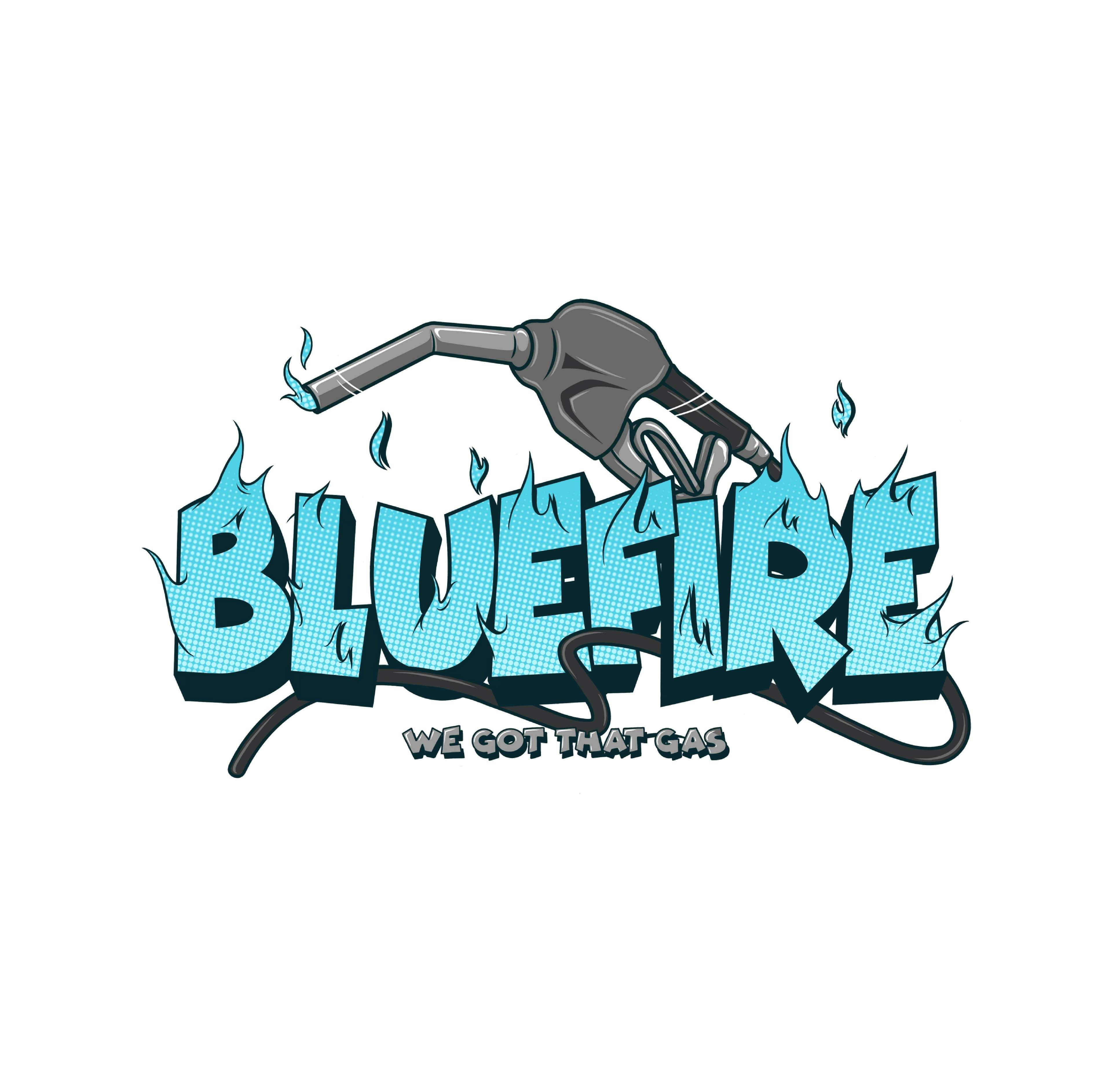 Blue Fire storefront banner - recreational marijuana dispensary