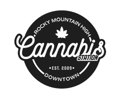 Cannabis Station By Rocky Mountain High storefront banner - recreational marijuana dispensary