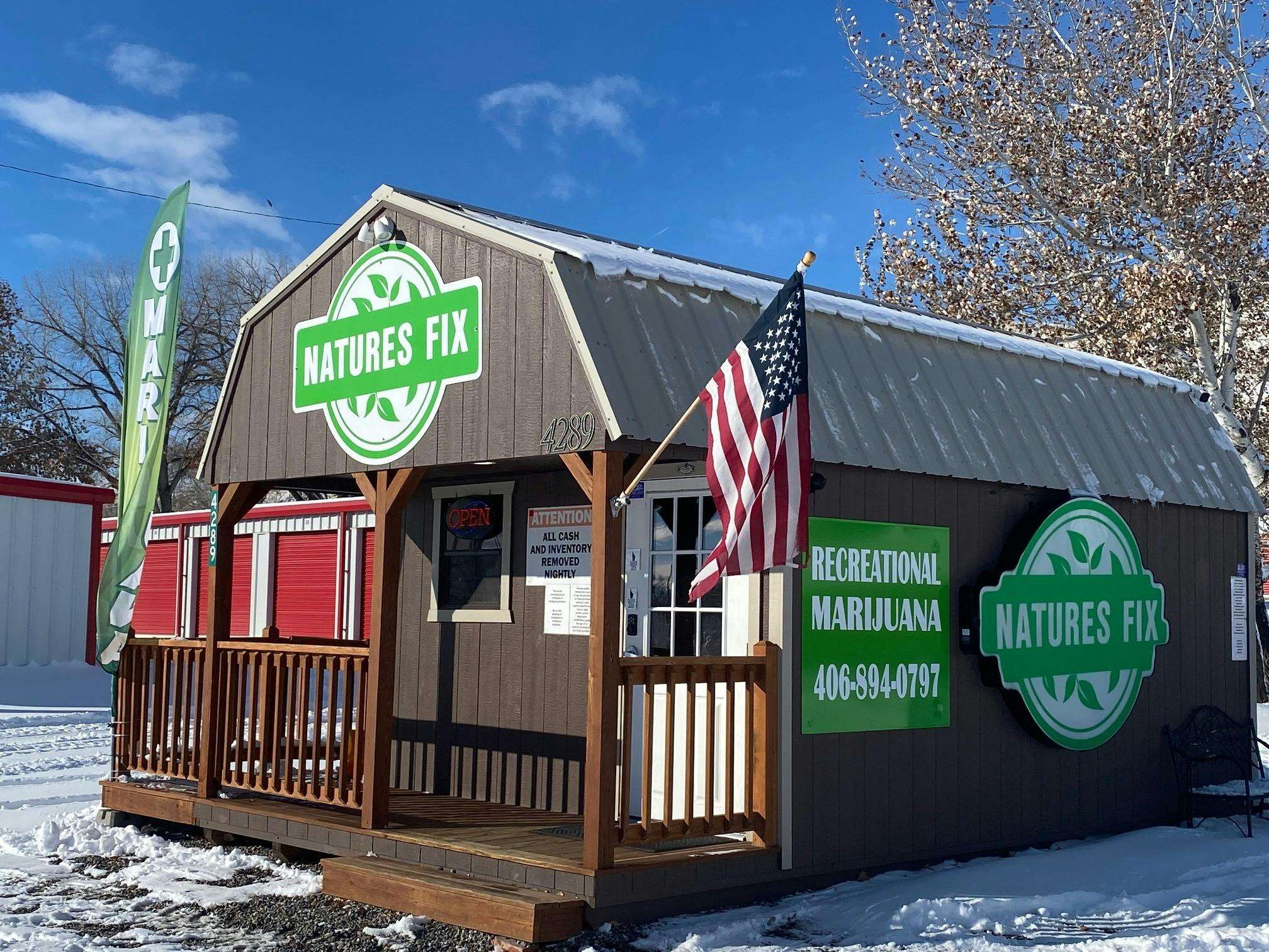 Nature's Fix storefront banner - recreational marijuana dispensary