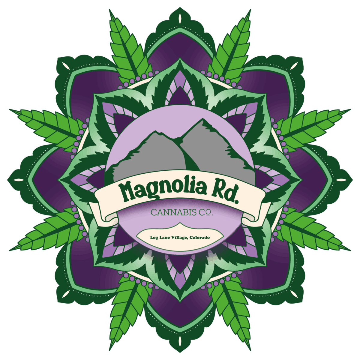 Magnolia Road Cannabis Co. - Log Lane Village storefront banner - recreational marijuana dispensary