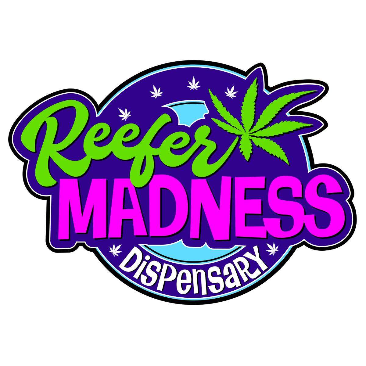 Reefer Madness Broadway storefront banner - recreational marijuana dispensary