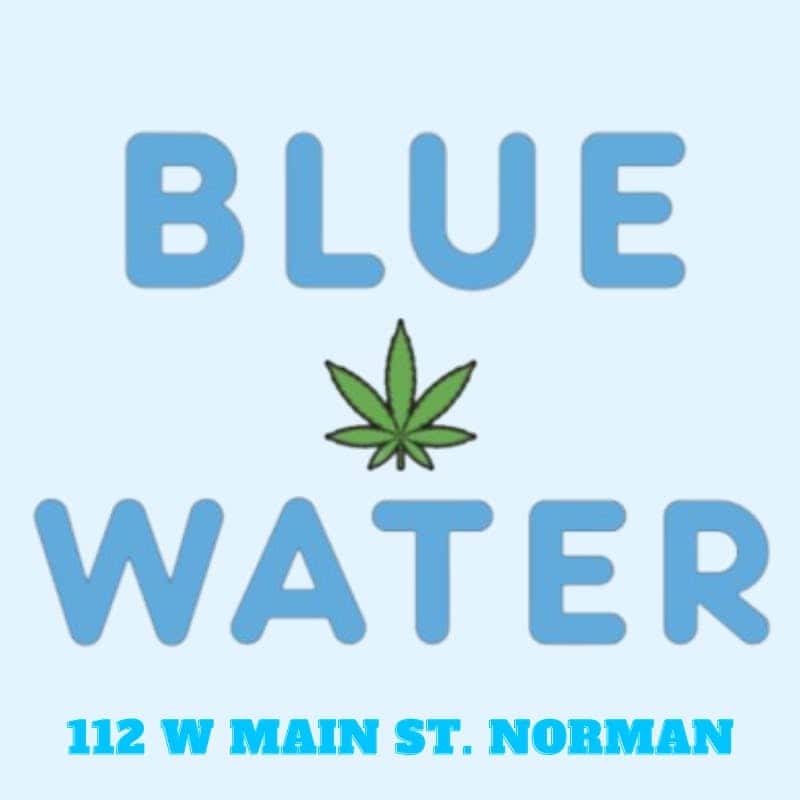 Blue Water - Norman storefront banner - recreational marijuana dispensary