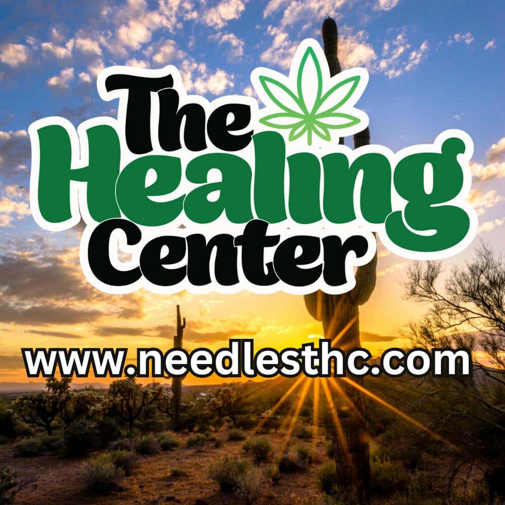 The Healing Center Weed Dispensary - Needles storefront banner - recreational marijuana dispensary
