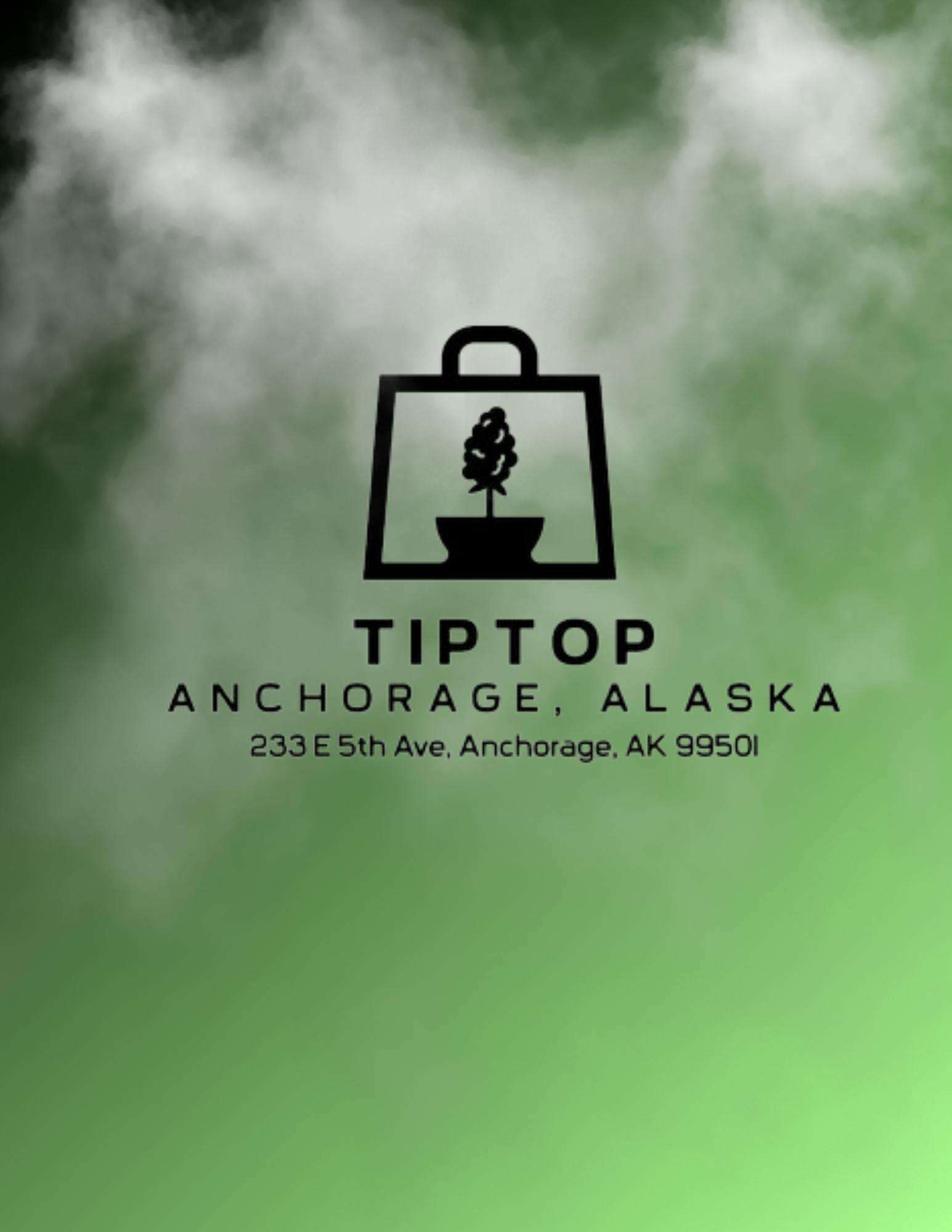 Tip Top storefront banner - recreational marijuana dispensary