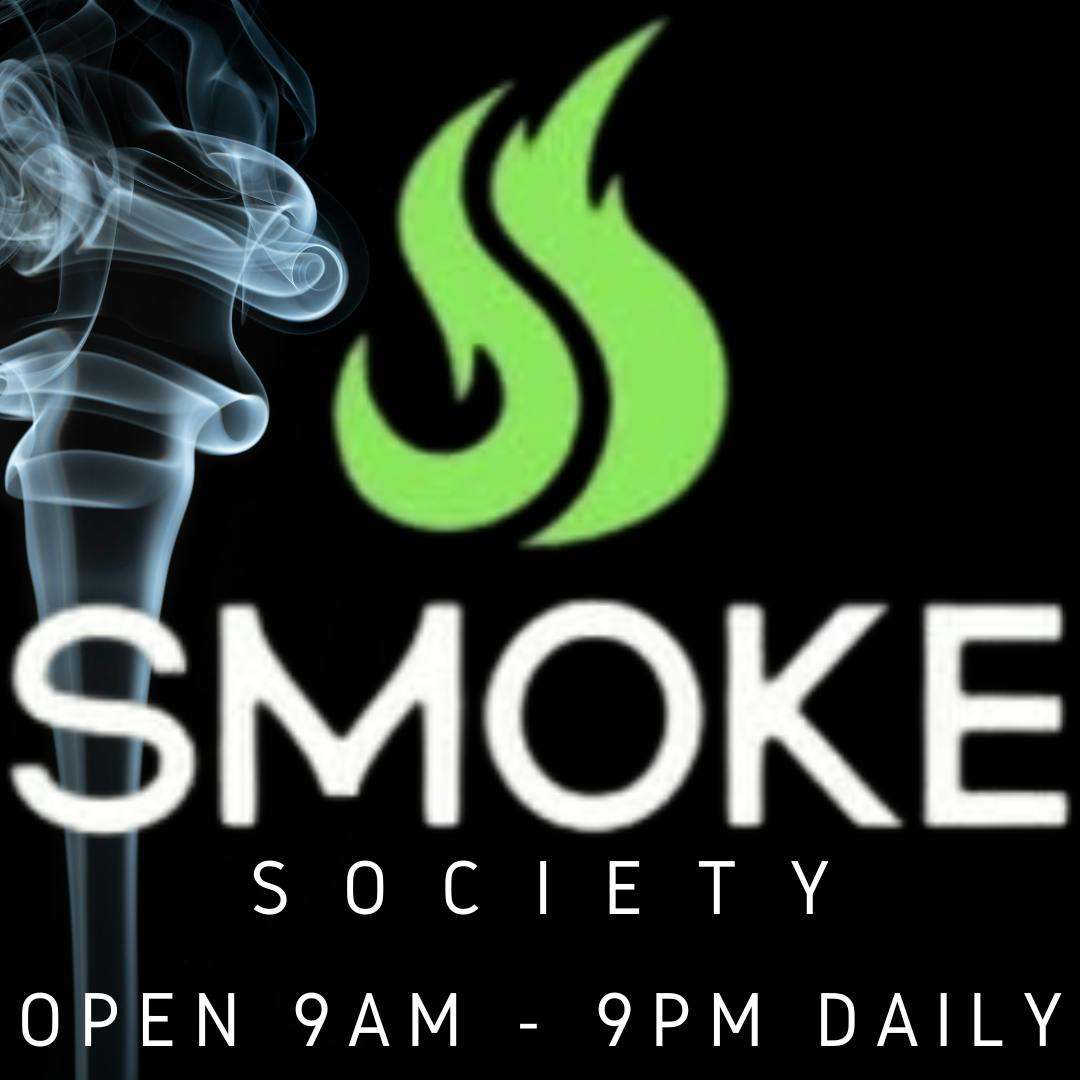Smoke Society storefront banner - recreational marijuana dispensary
