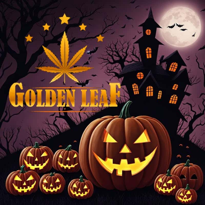 Golden Leaf storefront banner - recreational marijuana delivery