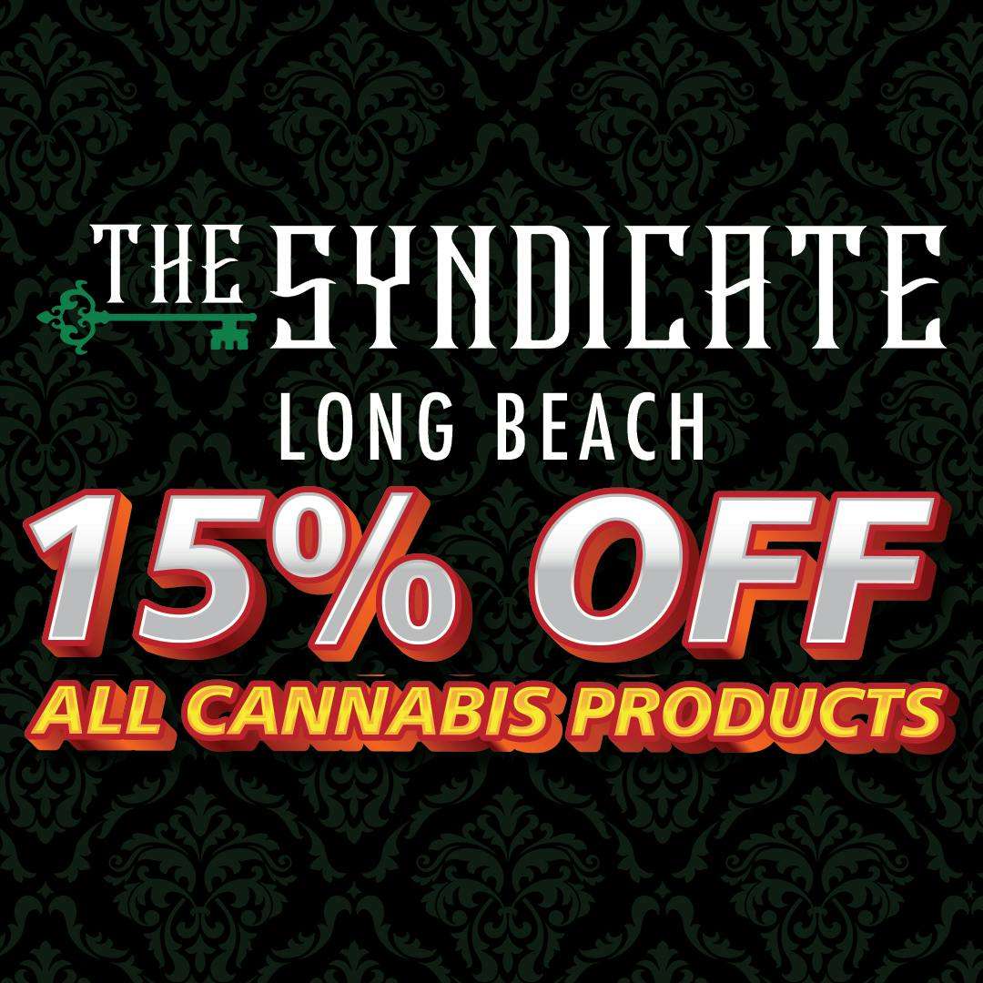 The Syndicate - Long Beach storefront banner - recreational marijuana dispensary