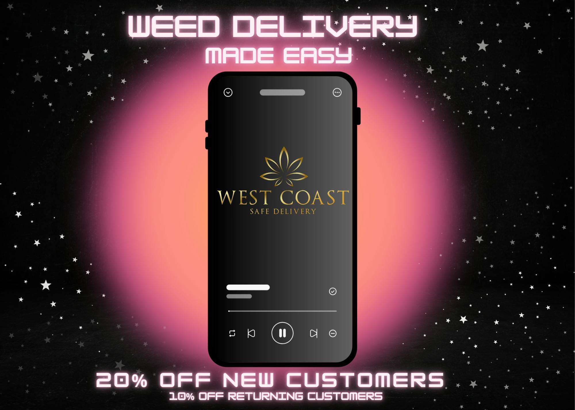 West Coast Safe Delivery storefront banner - recreational marijuana delivery