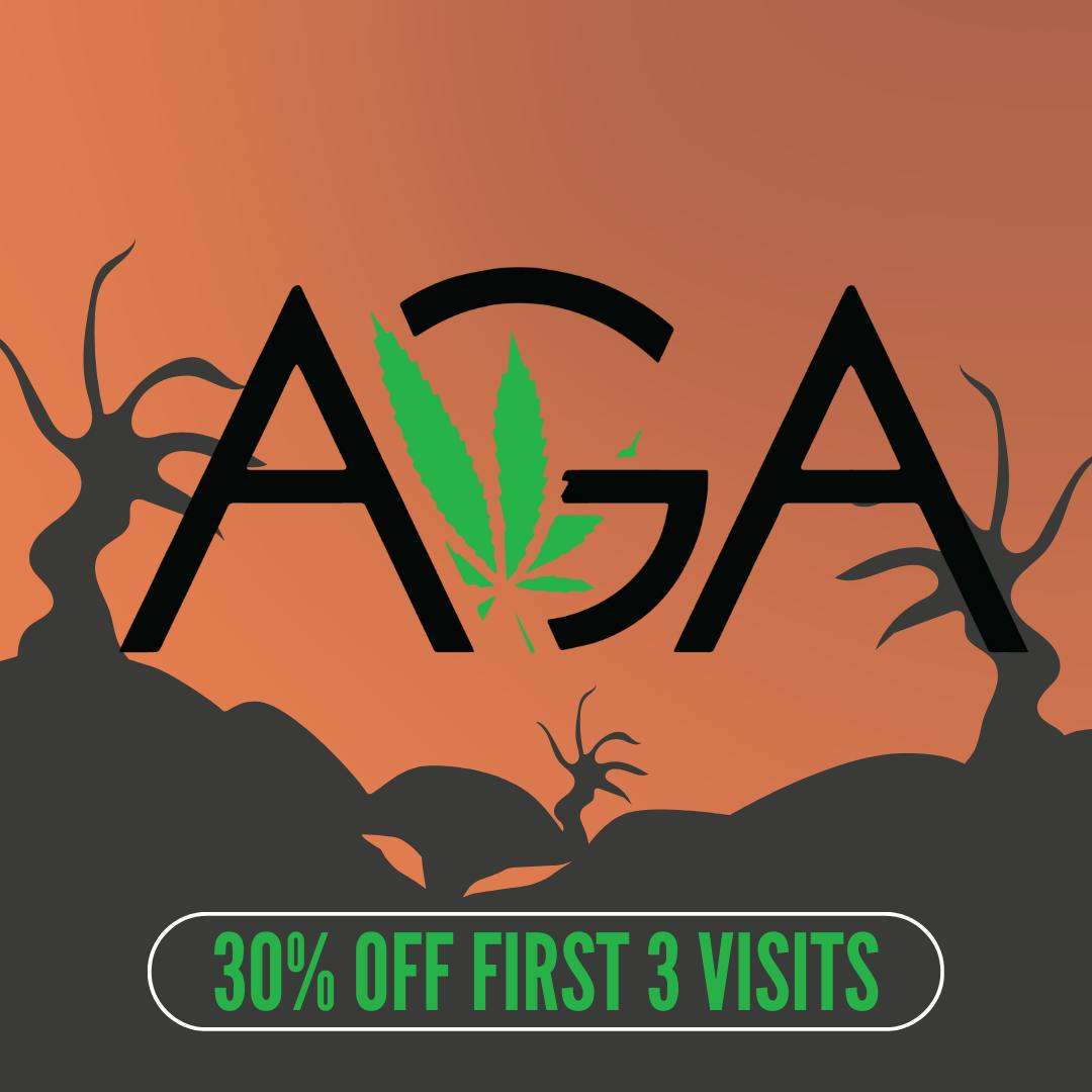 A Green Alternative storefront banner - recreational marijuana dispensary