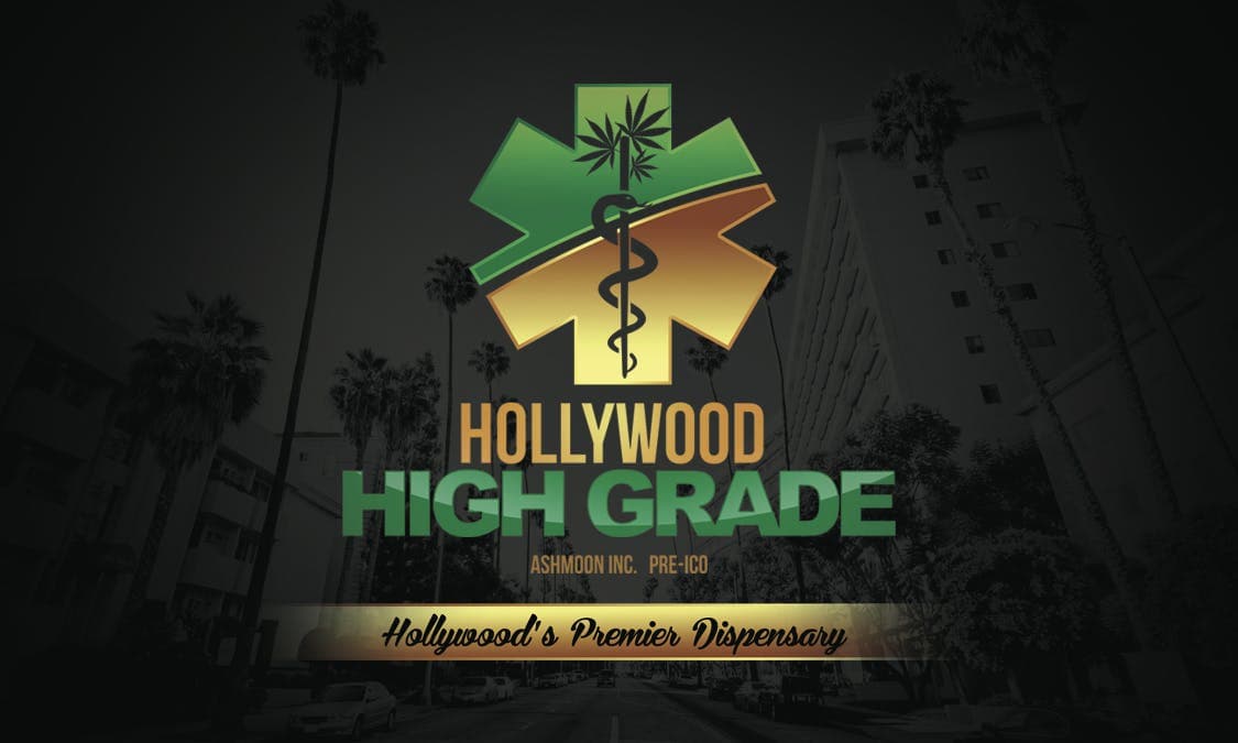 Hollywood High Grade storefront banner - recreational marijuana dispensary