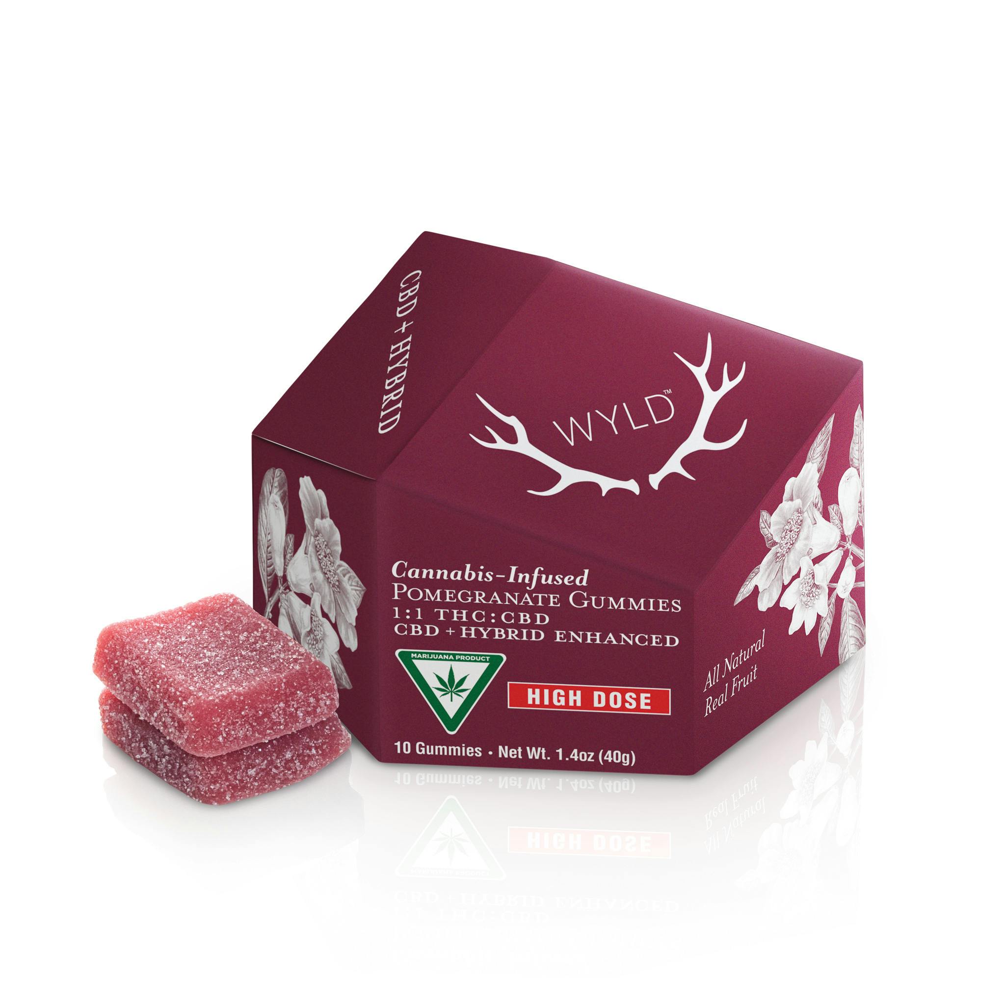 *HIGH DOSE* Pomegranate 1:1 CBD + Hybrid Enhanced Gummies | MI