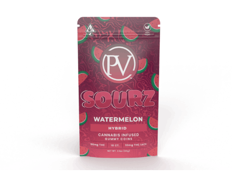 Platinum Vape Gummy Coins Sourz Watermelon100mg