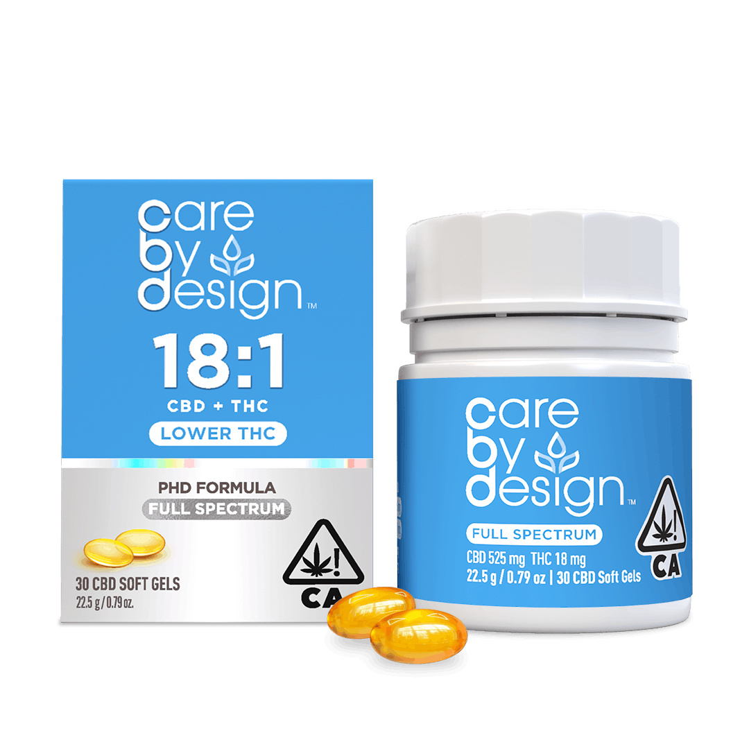 Care By Design | 18:1 Full Spectrum CBD Soft Gels 18mg THC 30ct