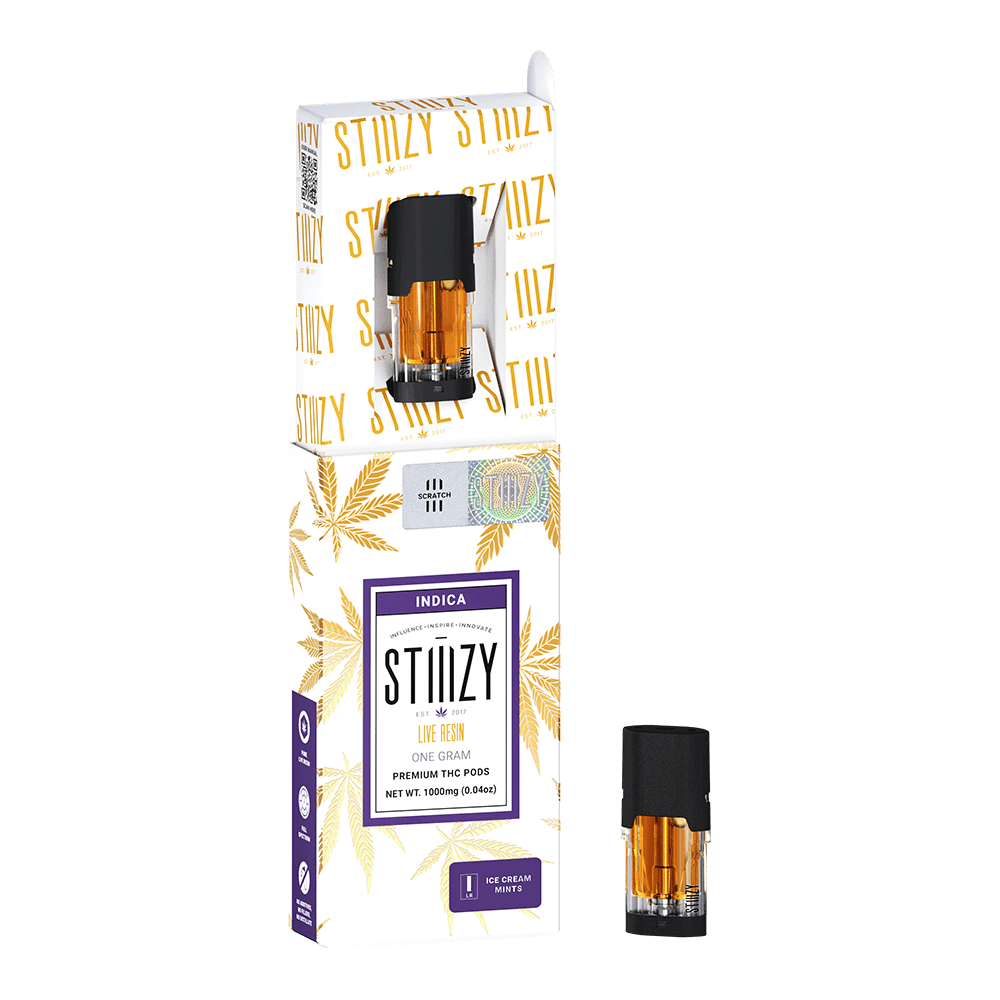 Vape Cartridge - ICE CREAM MINTS 1G Live Resin Pod - STIIIZY